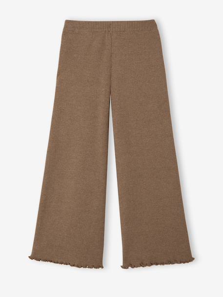 Wijde gebreide legging voor meisjes gemêleerd grijs+taupe - vertbaudet enfant 