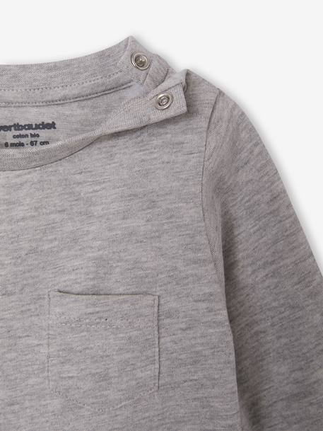 Set van 3 T-shirts Basics van biokatoen baby pecannoot+terracotta - vertbaudet enfant 