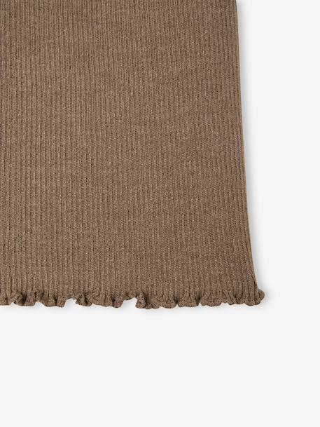 Wijde gebreide legging voor meisjes gemêleerd grijs+taupe - vertbaudet enfant 
