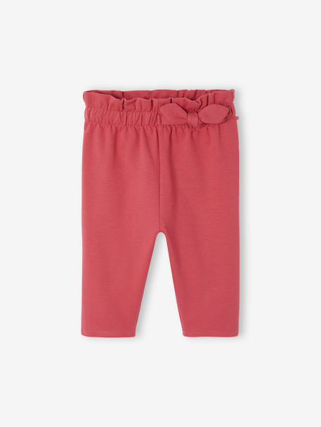 Molton babybroek met elastische taille flesgroen+inkt+rozen - vertbaudet enfant 