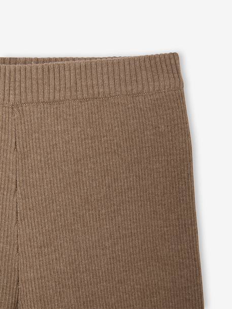 Wijde gebreide legging voor meisjes gemêleerd grijs+taupe - vertbaudet enfant 
