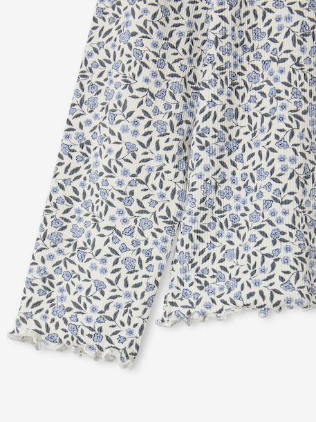 Meisjesshirt met opstaande kraag ecru+groen - vertbaudet enfant 
