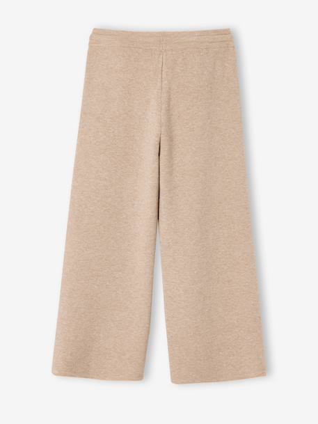 Wijde gebreide meisjesbroek antraciet+beige - vertbaudet enfant 