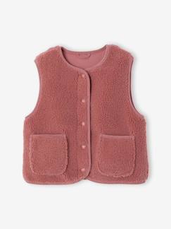-Mouwloos meisjesvest van sherpa