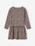 Meisjesjurk met print antraciet+beige (poederkleur)+rozen - vertbaudet enfant 