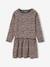 Meisjesjurk met print antraciet+beige (poederkleur)+rozen - vertbaudet enfant 