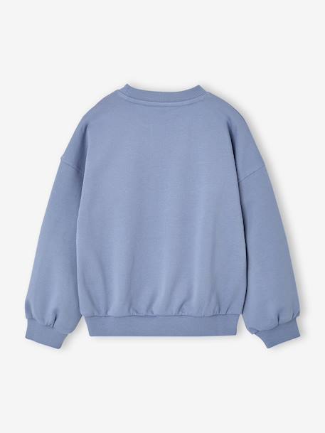 Meisjessweater met ronde hals chambrayblauw+gemêleerd grijs - vertbaudet enfant 