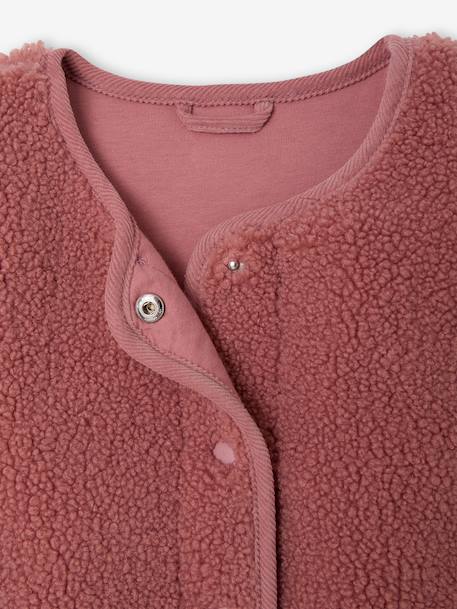 Mouwloos meisjesvest van sherpa pruim+rouge+vanille - vertbaudet enfant 