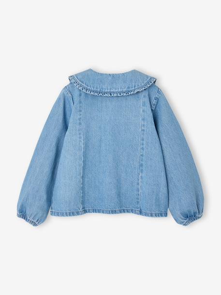 Denim blouse met lange mouwen double stone - vertbaudet enfant 
