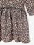 Meisjesjurk met print antraciet+beige (poederkleur)+rozen - vertbaudet enfant 