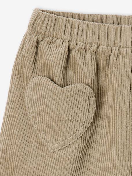 Short van velours met hartvormige zakken voor meisjes, gemakkelijk aan te trekken. kaki+marineblauw+oudroze+rozen - vertbaudet enfant 