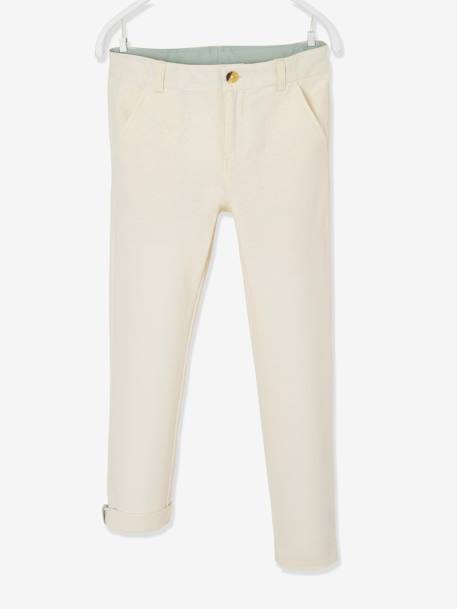 Chinobroek jongens katoen/linnen beige+blauw+donker marineblauw+lichtbeige+saliegroen - vertbaudet enfant 