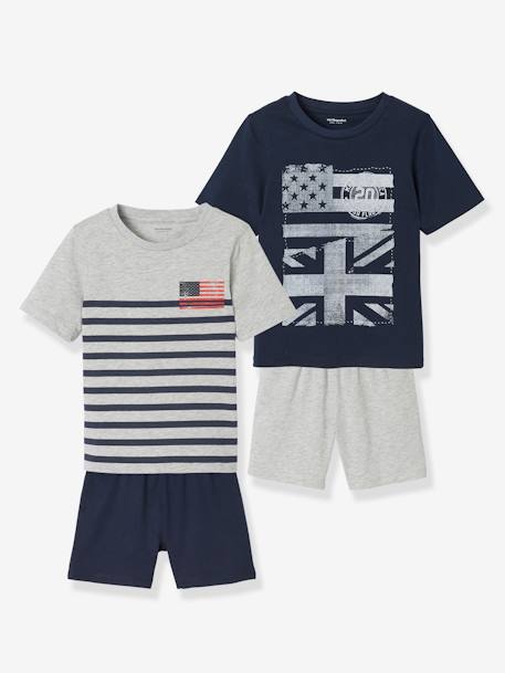 Set van 2 pyjamashorts voor jongens met Flags set inkt - vertbaudet enfant 