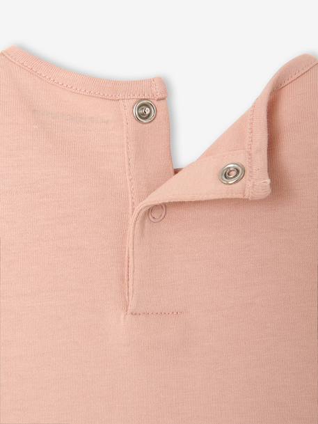 Babyshirt met lange mouwen en print roze (poederkleur)+vanille - vertbaudet enfant 