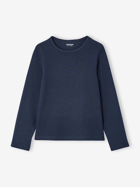 Set van 3 meisjes T-shirts met lange mouwen ecru+inktblauw+vanille - vertbaudet enfant 
