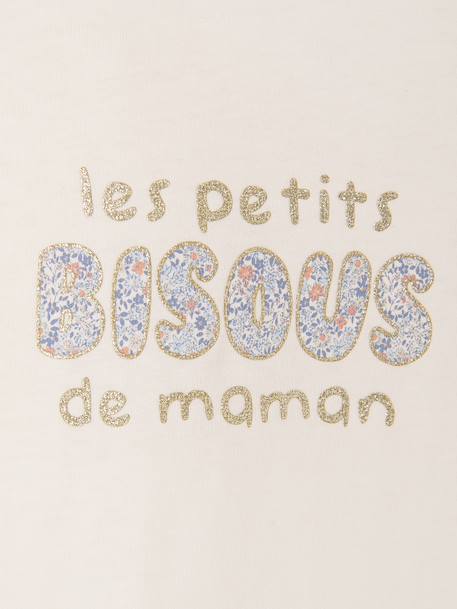 Babyshirt met lange mouwen en print ecru - vertbaudet enfant 