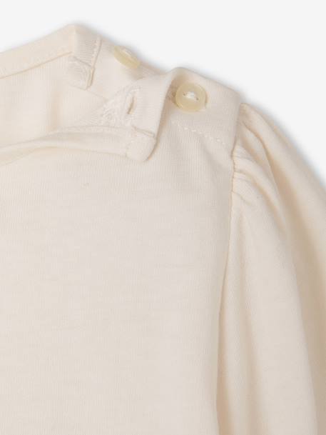 Babyshirt met lange mouwen en print ecru - vertbaudet enfant 