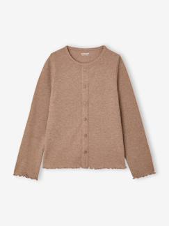 -Geribde meisjesshirt met lange mouwen