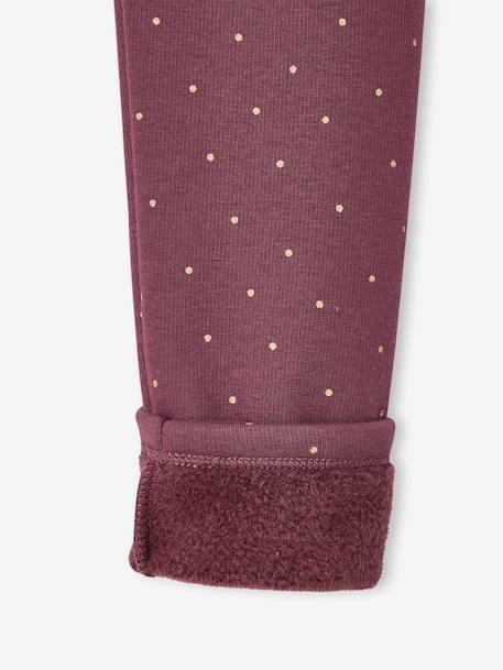 Set van 2 leggings gevoerd met fleece mesh voor meisjes antraciet+pruim - vertbaudet enfant 
