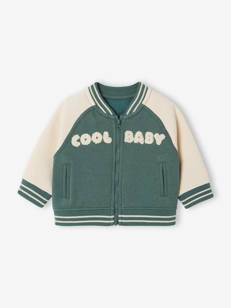 Baby jongens teddyvest met rits smaragdgroen - vertbaudet enfant 
