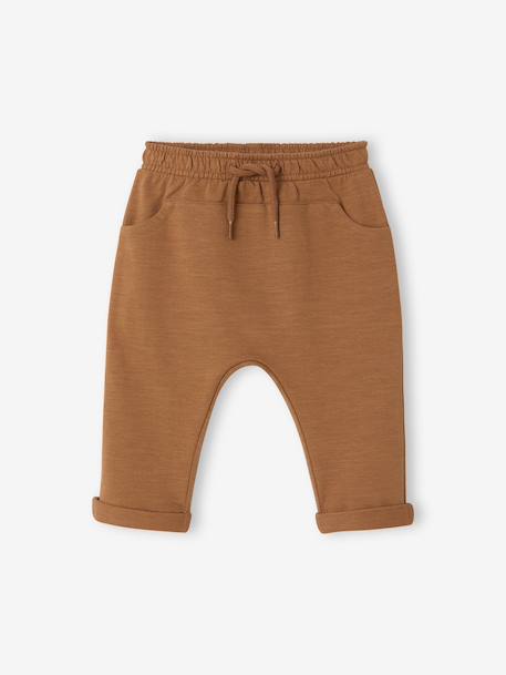 Babybroek uit molton voor jongens donker lindegroen+karamel+Marine grijs+taupe+zandbeige - vertbaudet enfant 