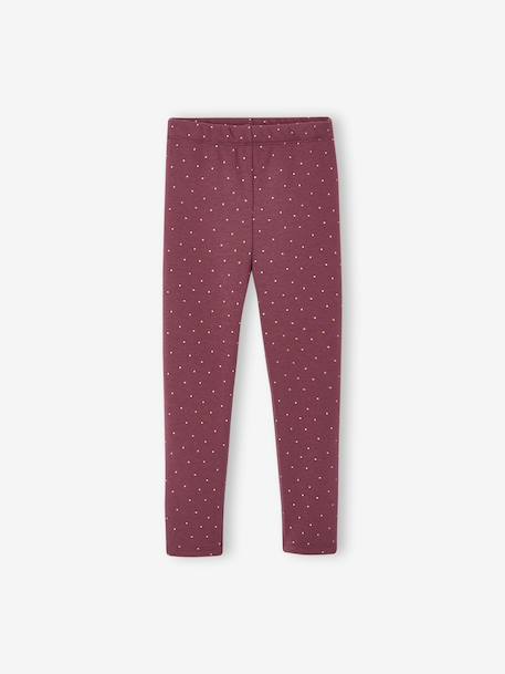 Set van 2 leggings gevoerd met fleece mesh voor meisjes antraciet+pruim - vertbaudet enfant 