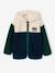 Sherpavest met capuchon jongen dennen+middenblauw - vertbaudet enfant 