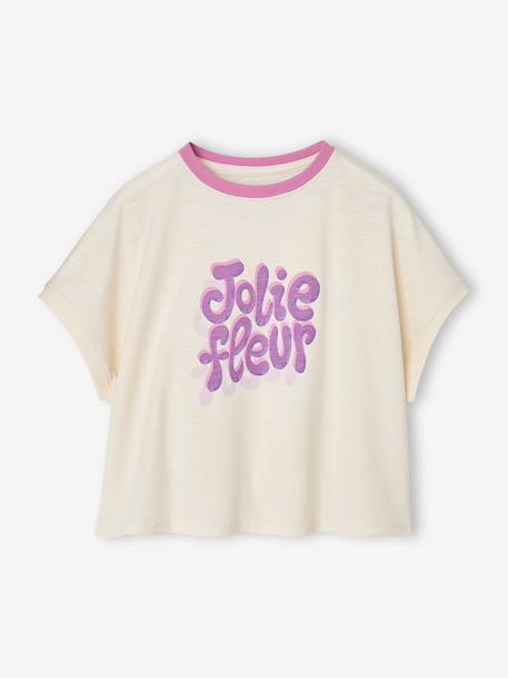 Meisjes T-shirt met korte mouwen ecru - vertbaudet enfant 