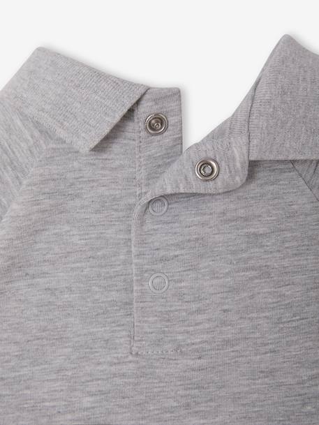Set van 2 babyrompers met polokraag gemêleerd grijs - vertbaudet enfant 
