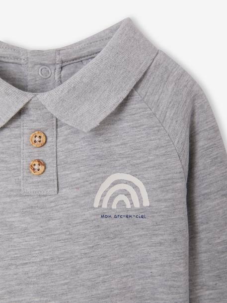 Set van 2 babyrompers met polokraag gemêleerd grijs - vertbaudet enfant 