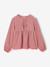 Meisjesblouse met lange mouwen ecru+rouge - vertbaudet enfant 