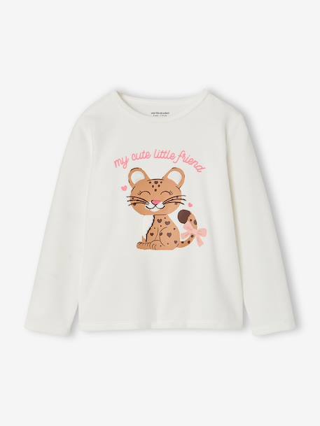 Velours meisjespyjama ecru - vertbaudet enfant 
