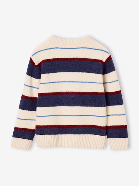 Gestreepte jongenstrui met lange mouwen hazelnoot+marineblauw - vertbaudet enfant 