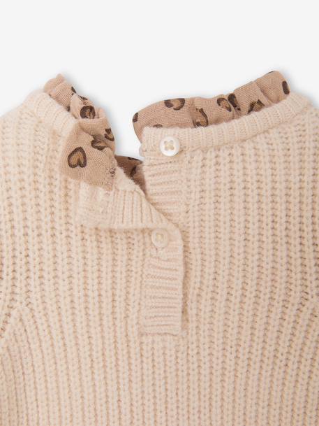 2-in-1 trui baby ecru+hemelsblauw+roze (poederkleur) - vertbaudet enfant 