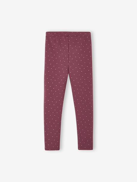 Set van 2 leggings gevoerd met fleece mesh voor meisjes antraciet+pruim - vertbaudet enfant 