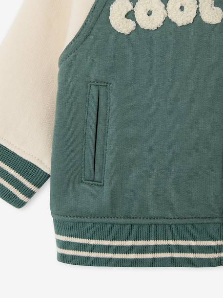 Baby jongens teddyvest met rits smaragdgroen - vertbaudet enfant 