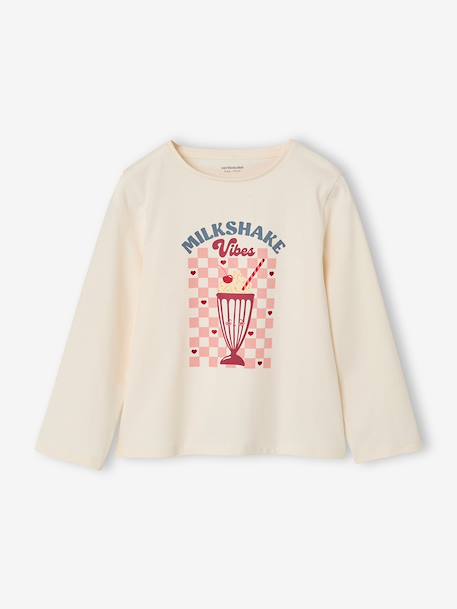 Meisjes T-shirt met lange mouwen ecru - vertbaudet enfant 