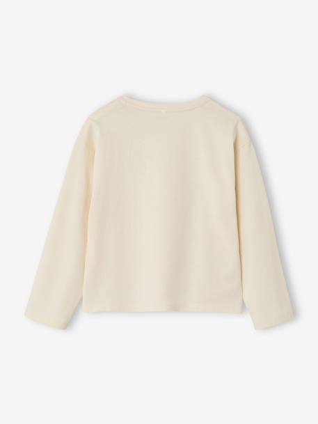 Meisjesshirt met lange mouwen antraciet+ecru+oudroze - vertbaudet enfant 