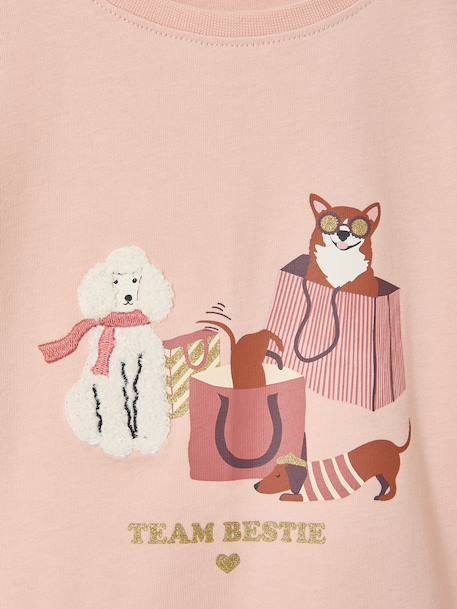 Meisjes T-shirt met lange mouwen roze (poederkleur) - vertbaudet enfant 
