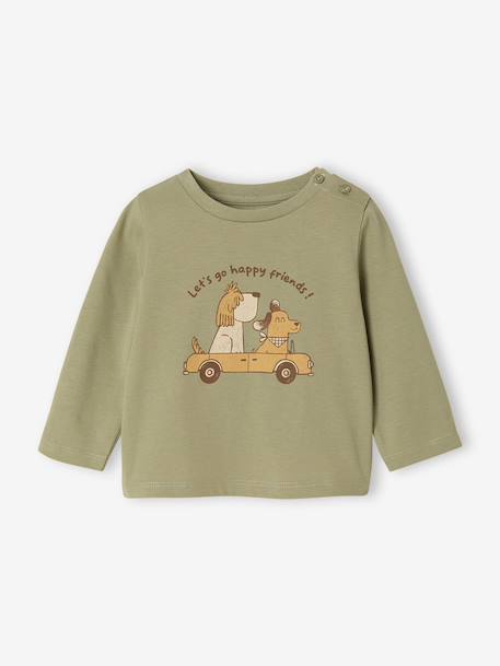 Decoratief T-shirt babyjongen blauwgroen+ecru+pistache+vanille - vertbaudet enfant 
