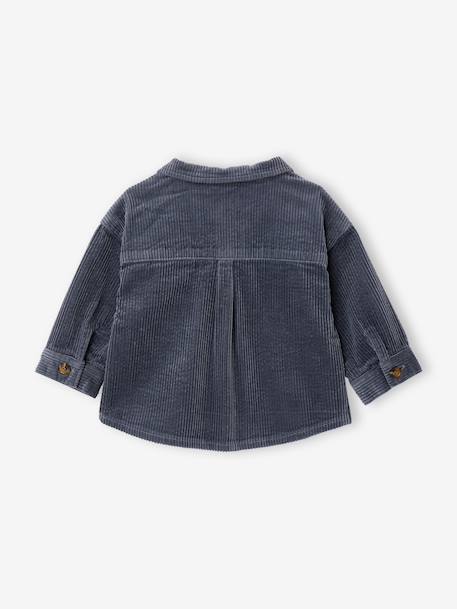 Overshirt van ribfluweel voor baby's grijsblauw - vertbaudet enfant 