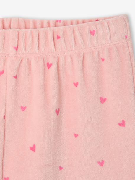 Velours meisjespyjama ecru - vertbaudet enfant 