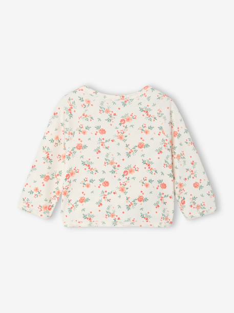 Newborn wikkelshirt met lange mouwen cappuccino+ecru+saliegroen - vertbaudet enfant 