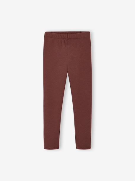 Set van 2 leggings gevoerd met fleece mesh voor meisjes antraciet+pruim - vertbaudet enfant 