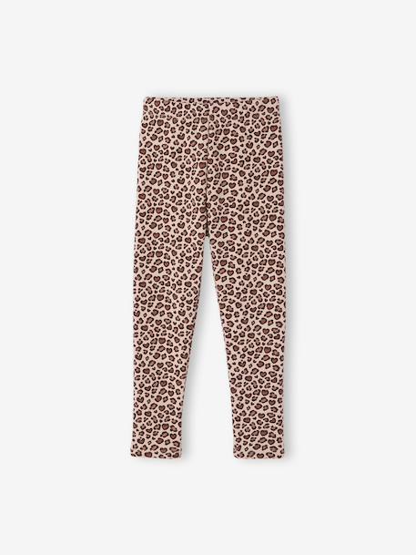 Meisjeslegging met fleecevoering Bruin met print+donkergrijs+grijs, bedrukt+inktblauw+rozenhout - vertbaudet enfant 