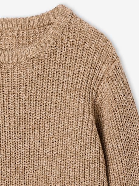 Jongens trui met ronde hals gemêleerd beige - vertbaudet enfant 