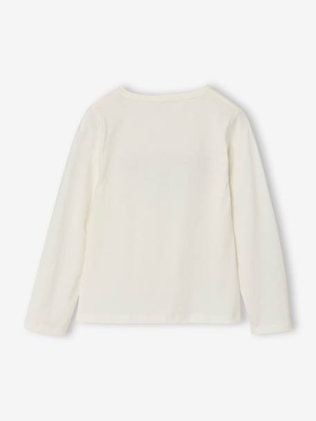 T-shirt met lange mouwen voor meisjes ecru - vertbaudet enfant 