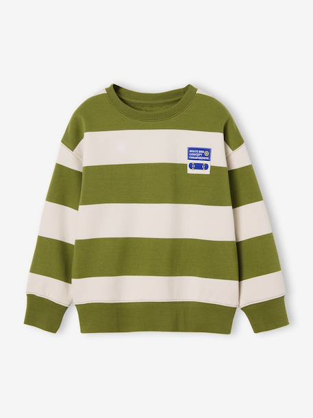Jongenssweater met ronde hals hazelnoot+marineblauw+pistache - vertbaudet enfant 