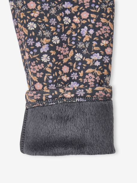 Meisjeslegging met fleecevoering Bruin met print+donkergrijs+grijs, bedrukt+inktblauw+rozenhout - vertbaudet enfant 