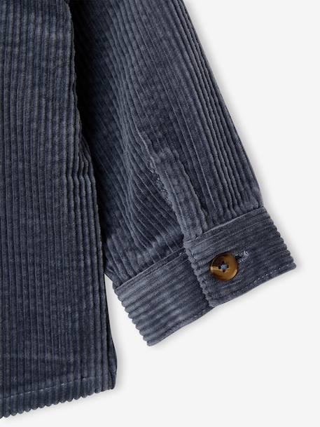 Overshirt van ribfluweel voor baby's grijsblauw - vertbaudet enfant 